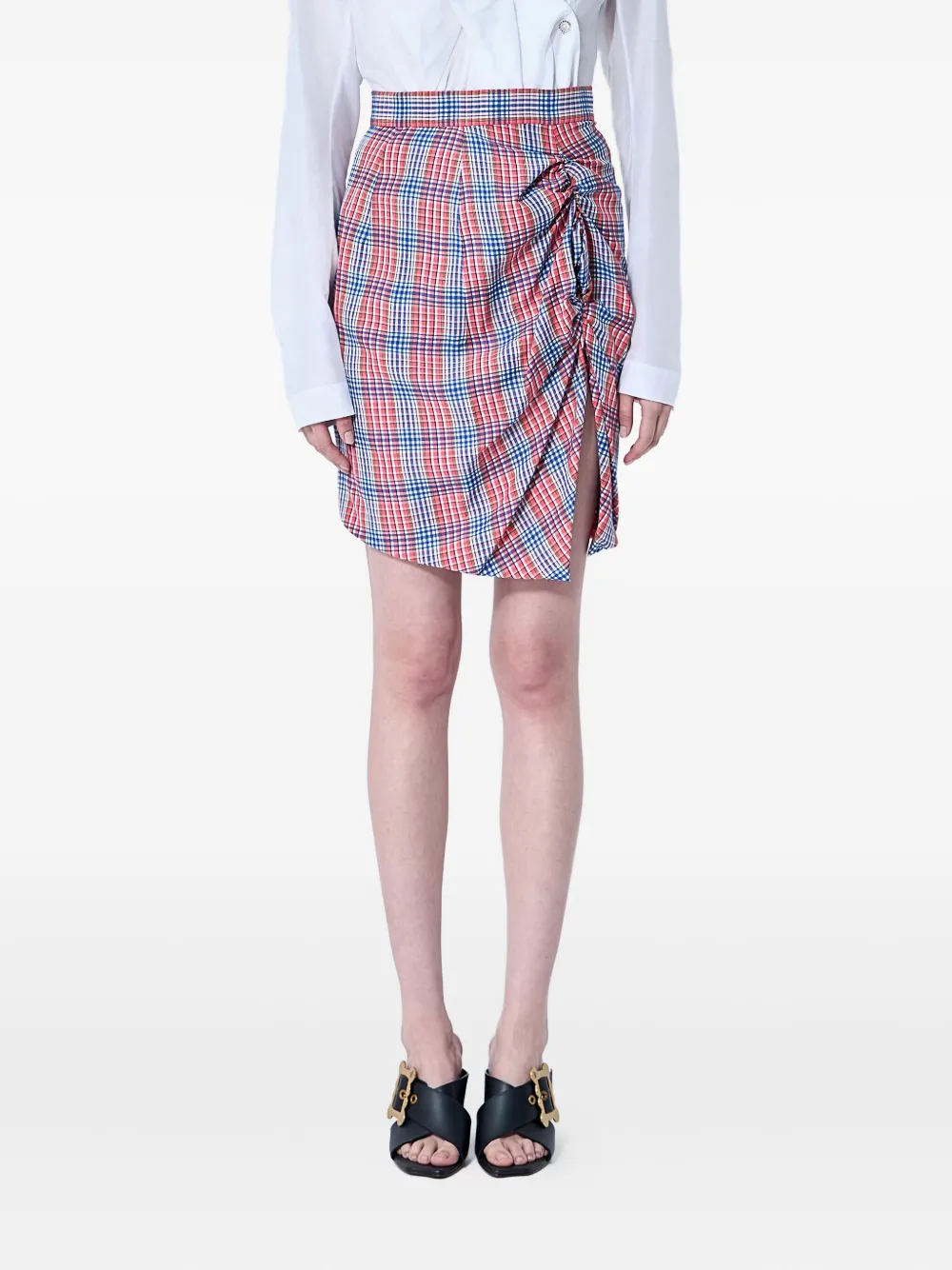 

Клетчатая юбка со сборками Vivienne Westwood, красный