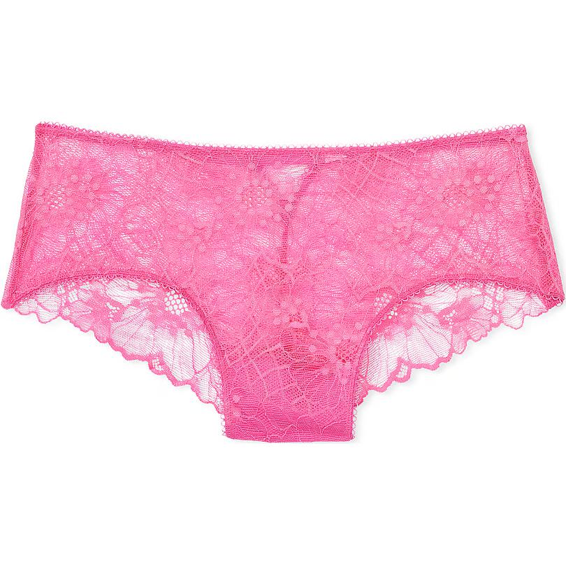 

Victoria's Secret Розовые кружевные трусики-слипы THE LACIE / Розовые женские трусики, 1 упаковка, цвет "Голливудский розовый"