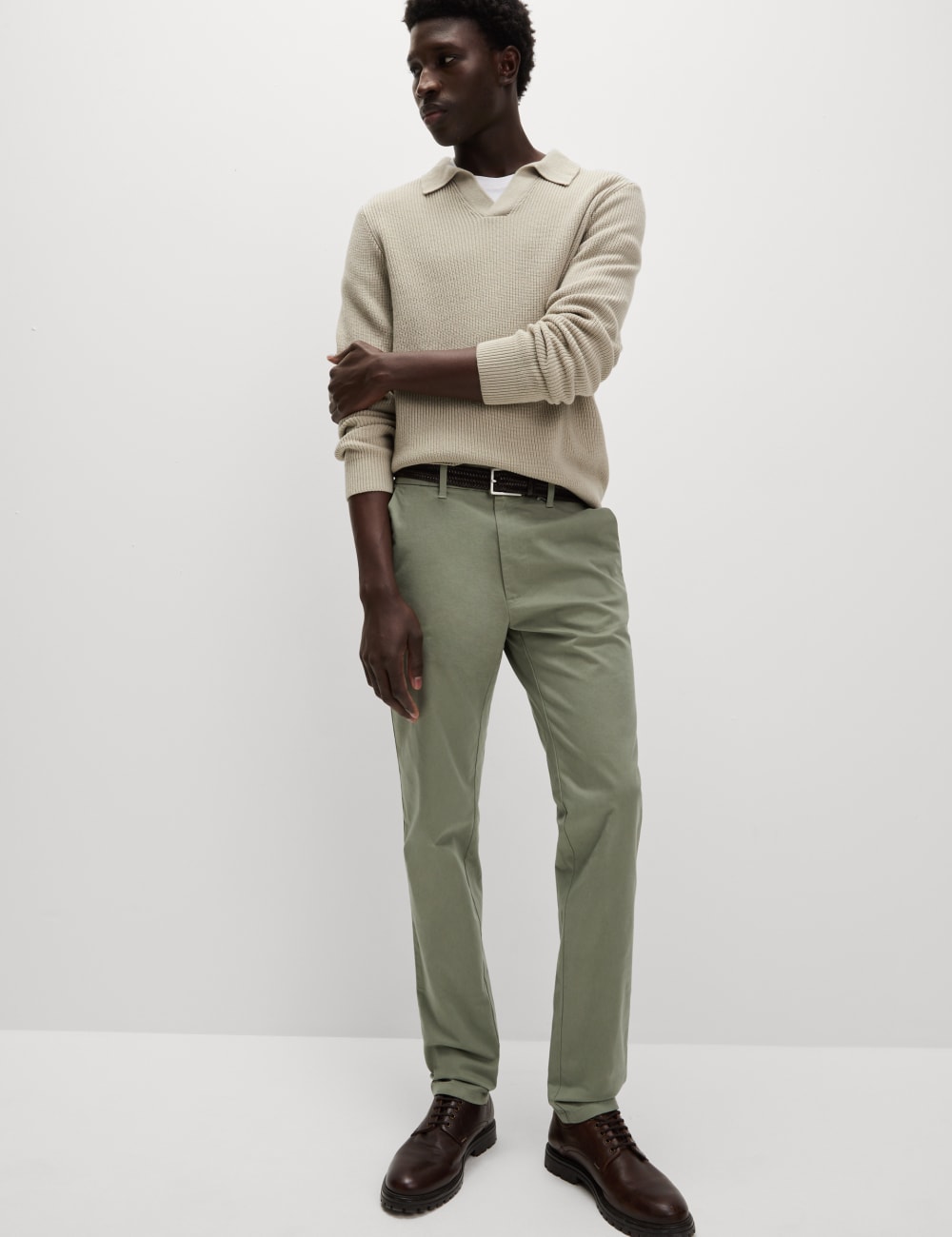 

Брюки-чиносы Slim Fit Stretch Marks & Spencer, оникс