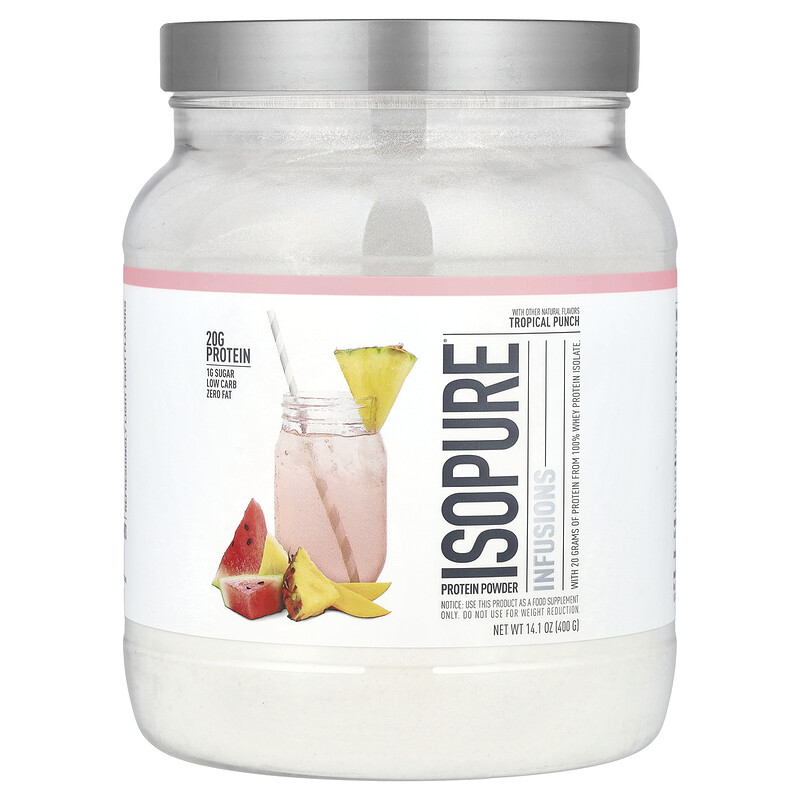 

Isopure, Протеиновый порошок Infusions, тропический пунш, 400 г