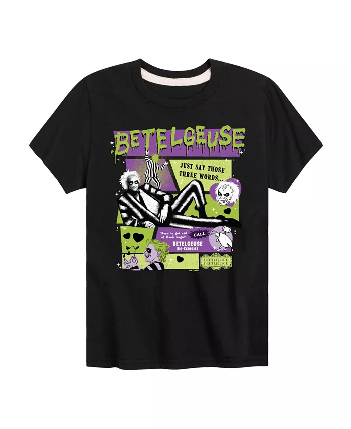 

Футболка с принтом Betelgeuse для мальчиков старшего возраста Beetlejuice, черный