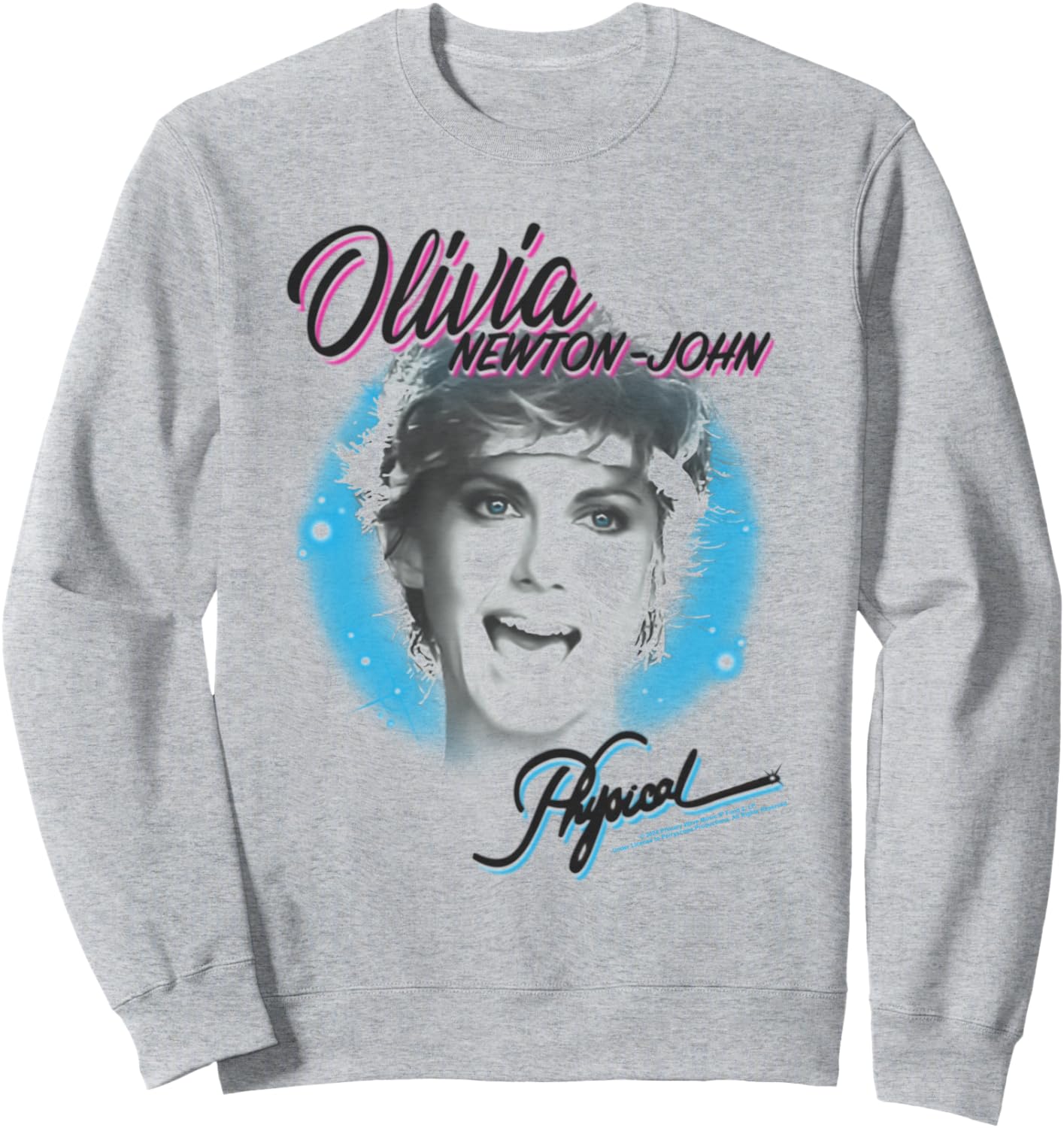 

Толстовка с аэрографическим рисунком Lets Get Physcial Оливии Ньютон-Джон Popfunk, серый