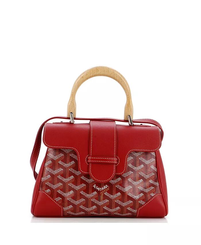 

Мини-сумка Saigon с верхней ручкой, покрытая холстом с кожей Pre-Owned Goyard, красный