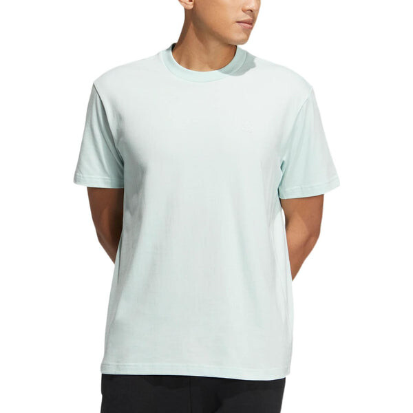 Футболка adidas neo Solid Color Round Neck Sports Short Sleeve Dotted Green T-Shirt, зеленый — фото 2