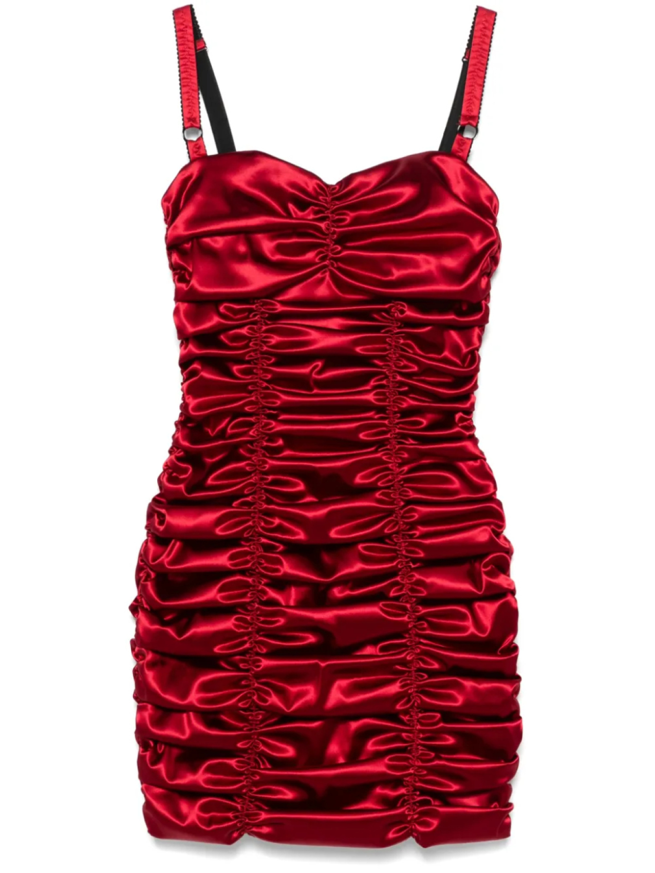 

Атласное платье мини с драпировкой Dolce & Gabbana, красный