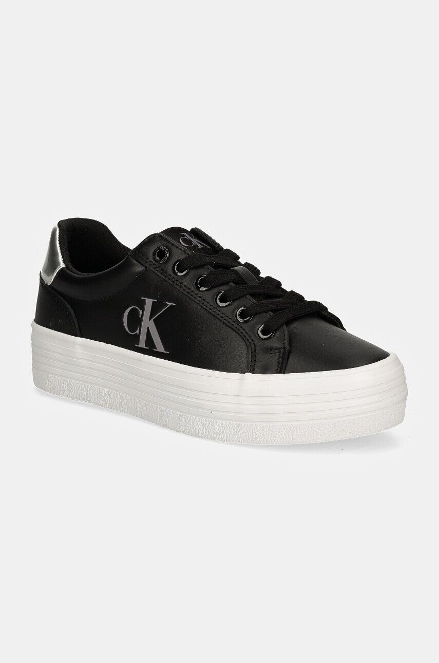 

Кожаные кроссовки Calvin Klein Jeans BOLD VULC FLATF LACEUP LTH, черный