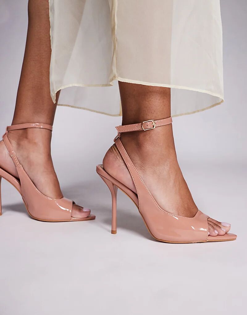 Босоножки на высоком каблуке Simmi London Theodosia с завязками бежевого цвета Simmi Shoes