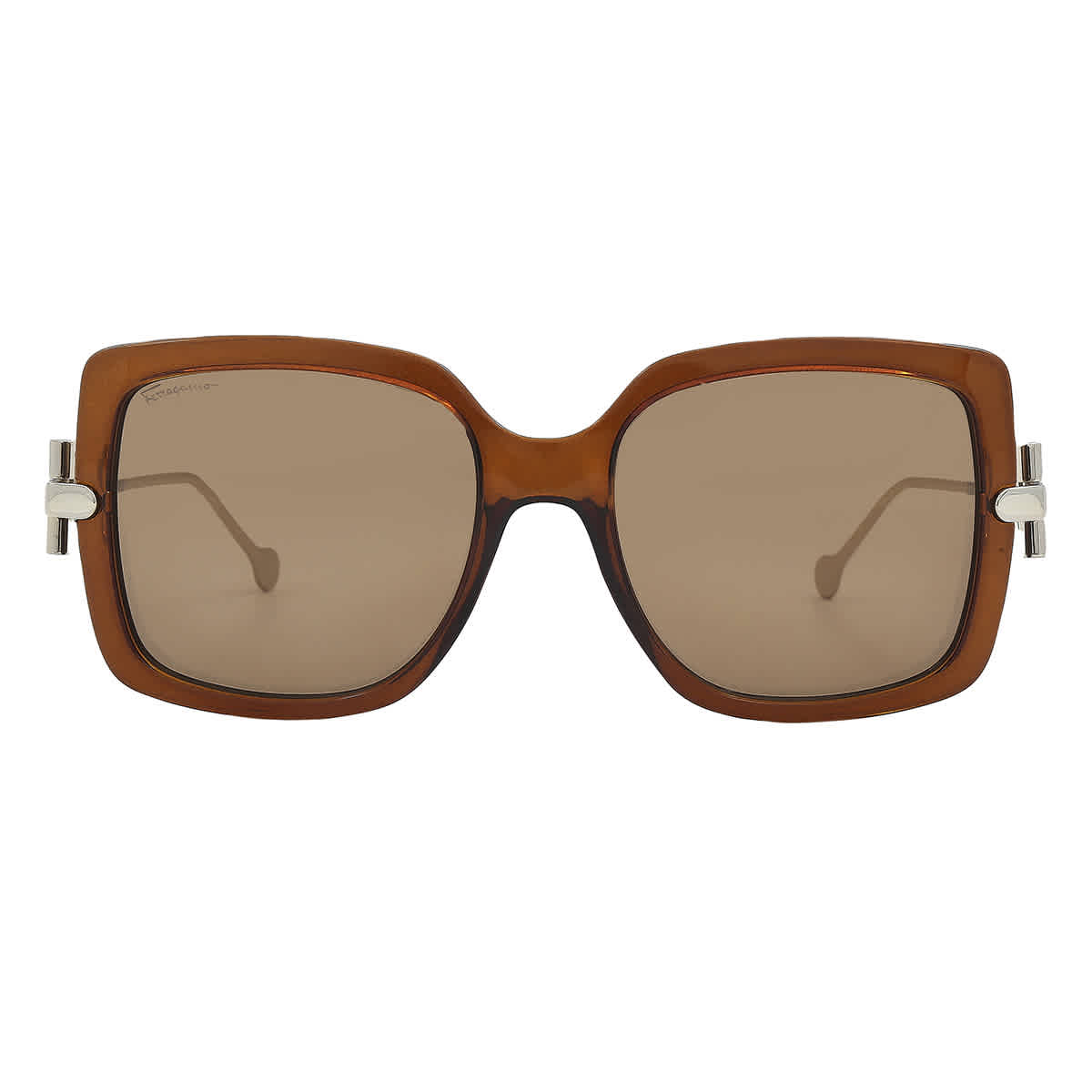 

Солнцезащитные очки Salvatore Ferragamo коричневый Square Ladies SF913S 210 55 Salvatore Ferragamo, коричневый