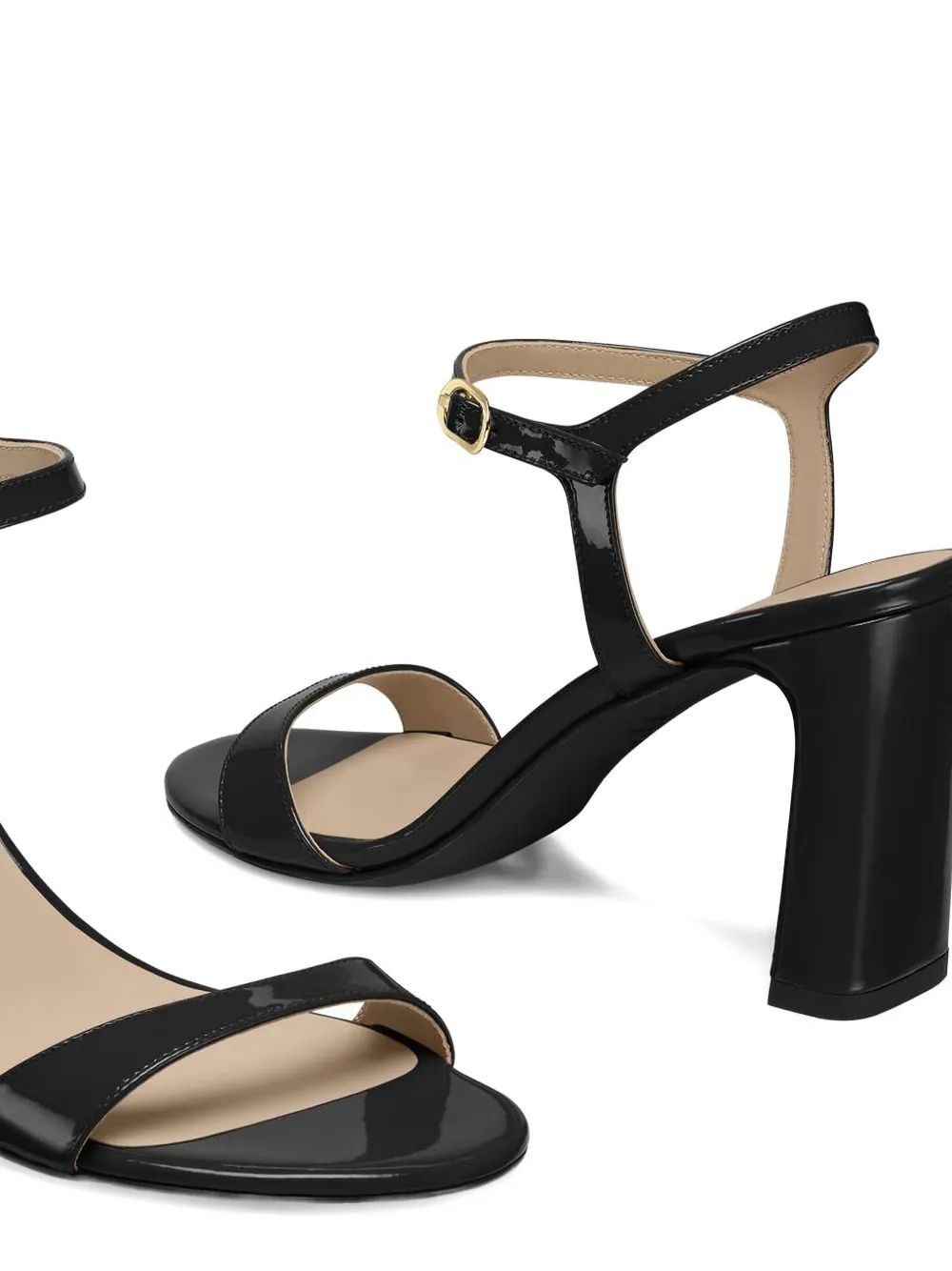 Сандалии из лакированной кожи с ремешком на щиколотке Stuart Weitzman, черный — фото 3