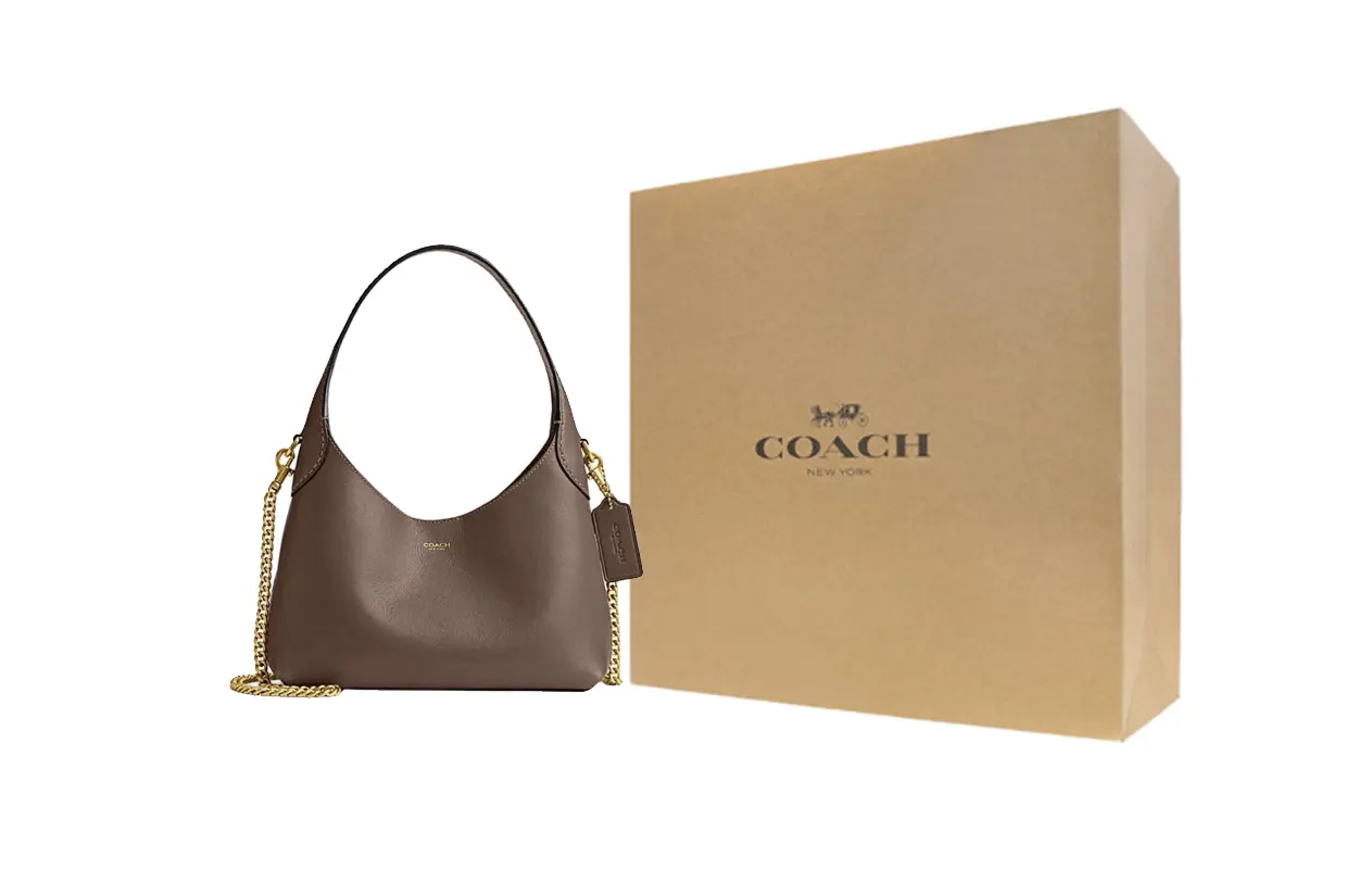 

COACH Бруклин кожаная портативная сумка через плечо маленькая женская сумка темный лаймовый серый