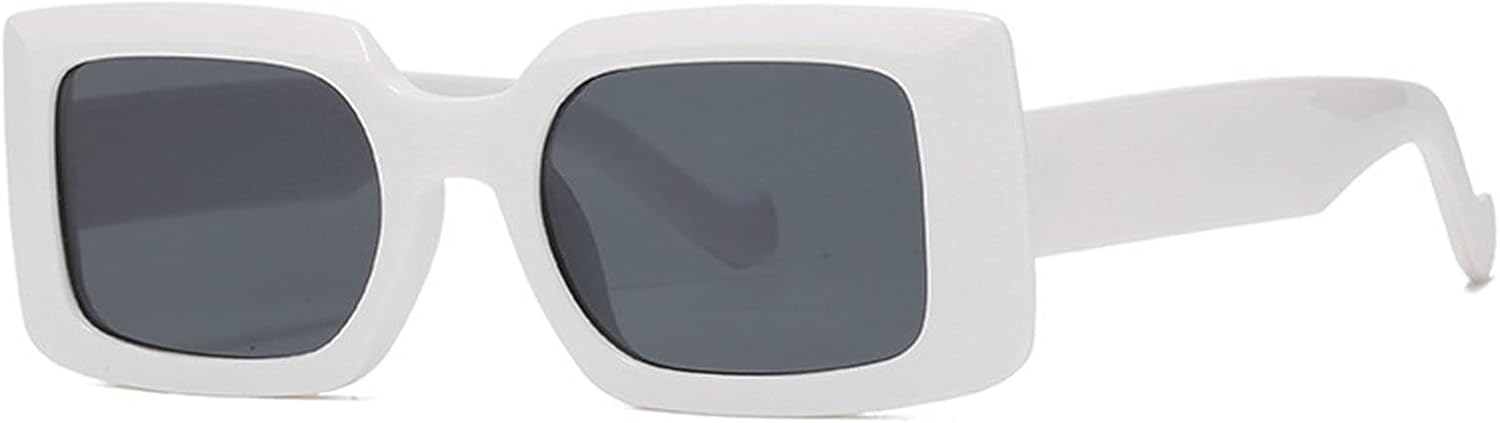 

Ретро-модные прямоугольные солнцезащитные очки для женщин и мужчин, квадратные солнцезащитные очки, винтажные панк-очки, сексуальные красные очки с леопардовым принтом, в футляре mincl, White&gray