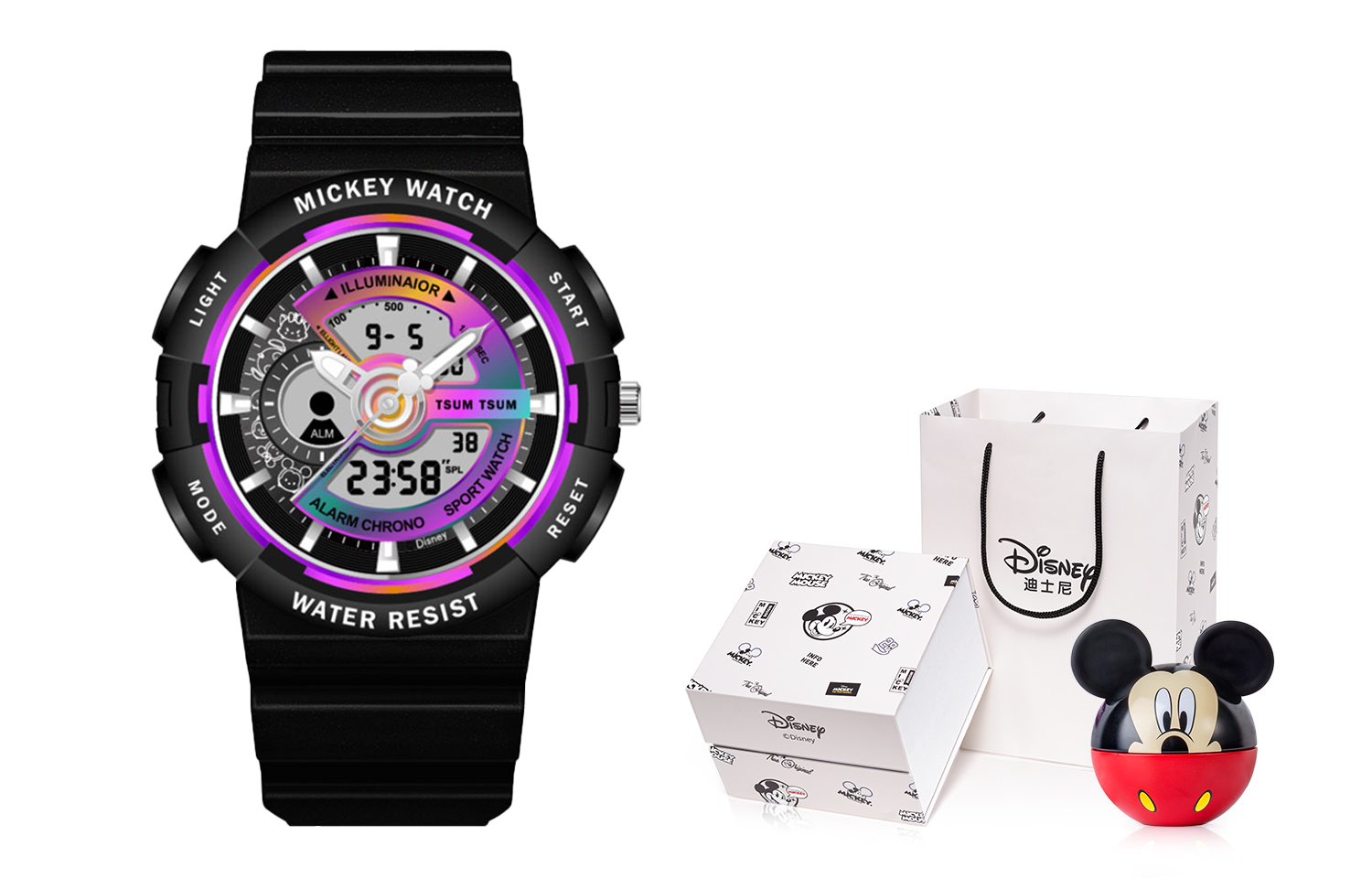 

Disney Часы Song Series Electronic Movement Silicone Strap Watch Unisex Purple Watch Dial