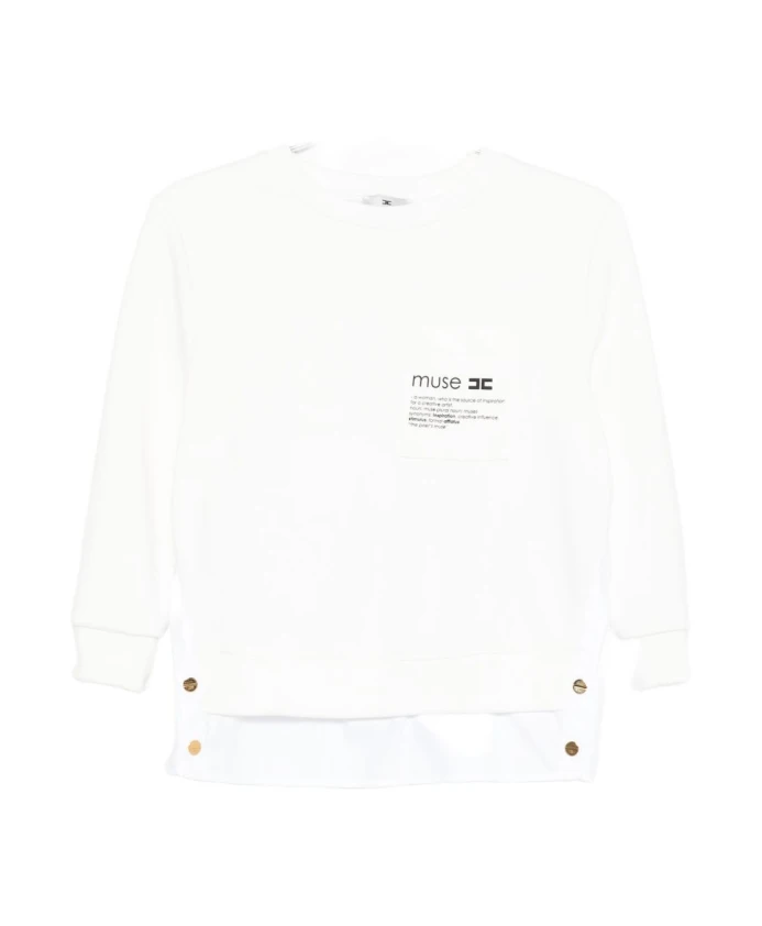 

Свитер с графическим принтом и пуговицами. Elisabetta Franchi, бежевый