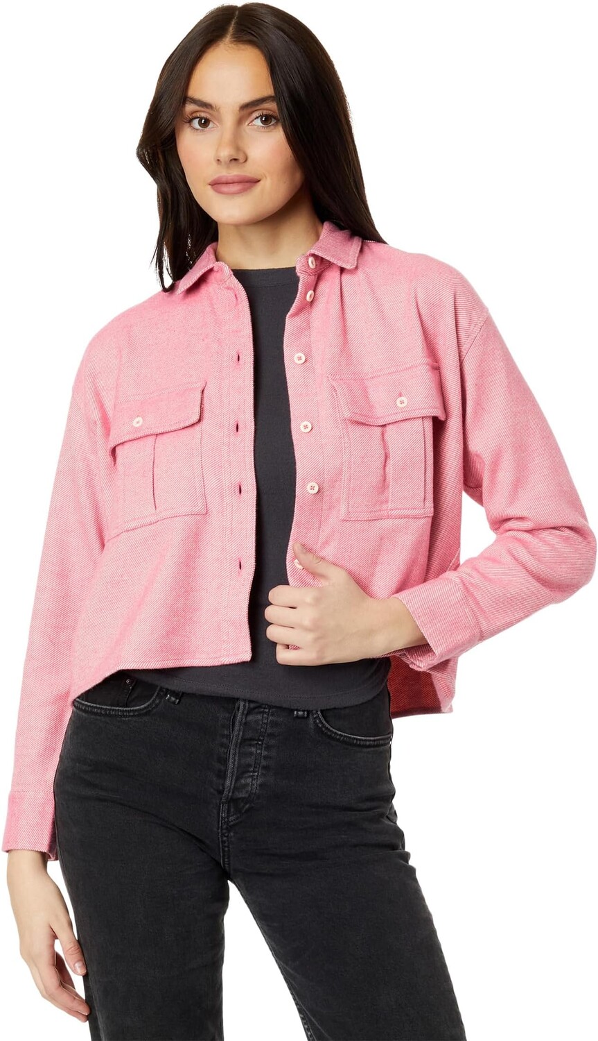 

Фланелевая рубашка на пуговицах карго Madewell, цвет Nouveau Pink Melange