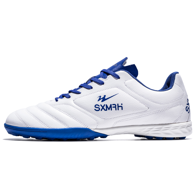 Binary Футбольные бутсы TF Turf Cushioning, износостойкие, легкие, нескользящие, унисекс, белые, королевского синего цвета