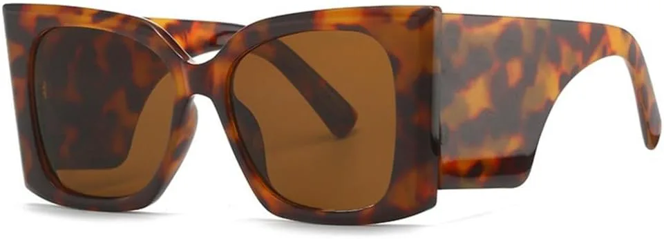 

2027 Модные солнцезащитные очки большого размера для женщин и мужчин в ретро-оправе, солнцезащитные очки с защитой от УФ-излучения UV400 MTZJH, Leopard Tea