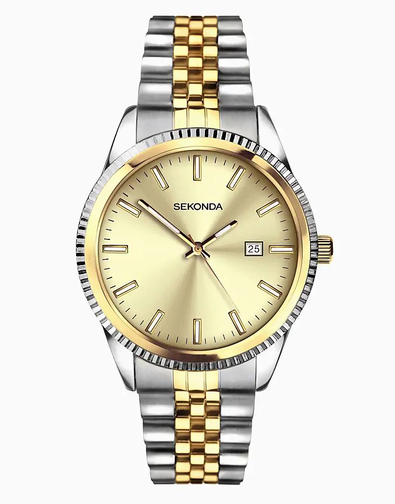 

Часы Sekonda King 40 мм круглые двухцветные в серебряном корпусе