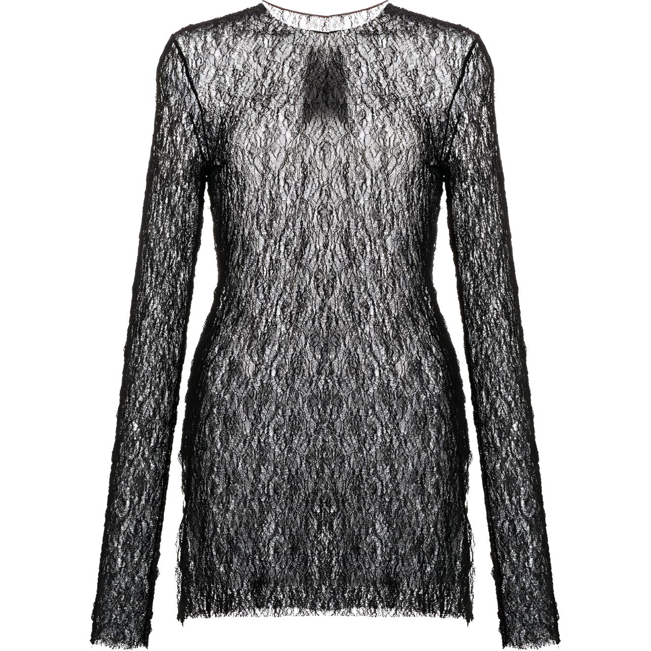 

Топ с боковым разрезом и воротником-гольф из трикотажа UMA WANG, черный