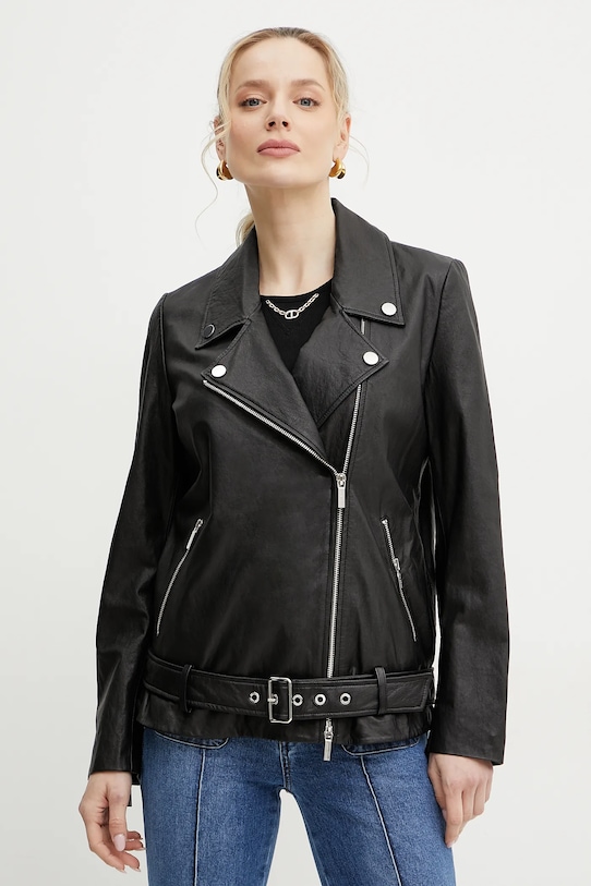 

Кожаная куртка в стиле Ramones Armani Exchange, черный