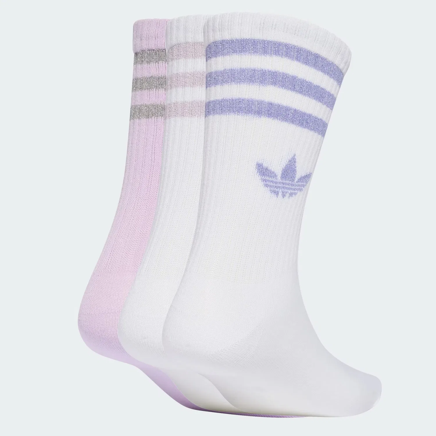 Носки Adidas Originals сиреневого, пастельно-фиолетового и белого цветов — фото 2