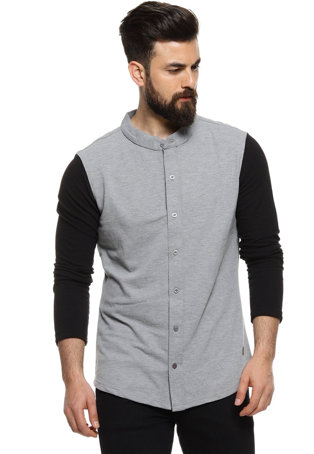 

Рубашка с длинным рукавом VETERAN Campus Sutra, цвет grey/black