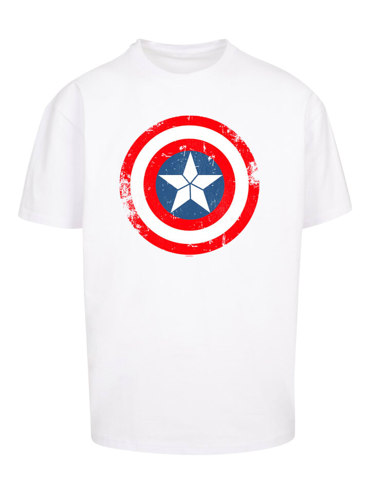 

Футболка F4NT4STIC Marvel Captain America Distressed Shield, белый
