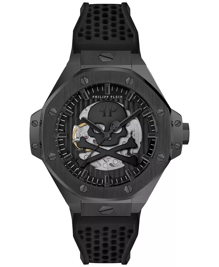 

Мужские автоматические часы Skeleton Royal Black с силиконовым ремешком, 46 мм Philipp Plein, черный