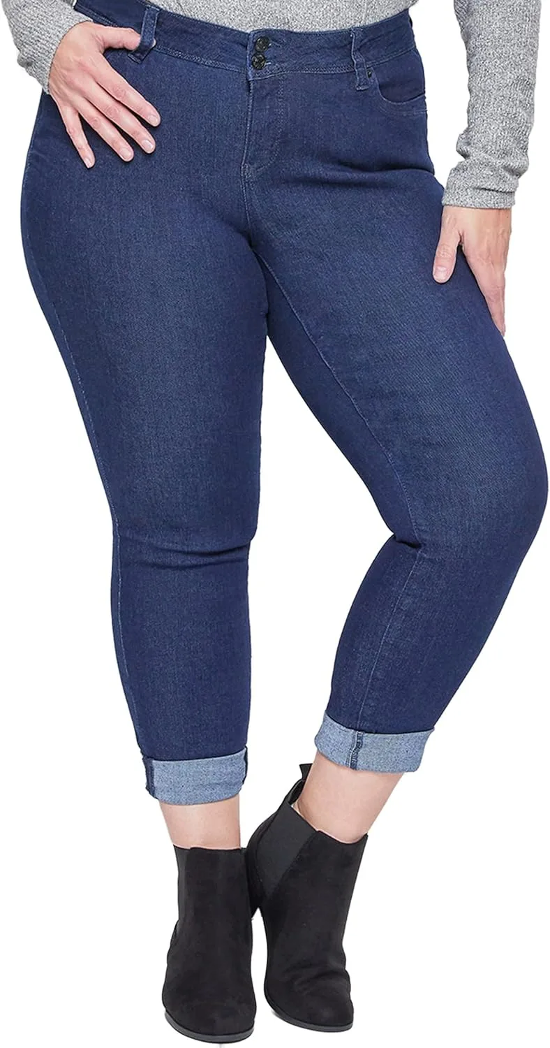 

Royalty for Me Women's Plus Size Wannabettabutt джинсы с отворотами и двумя пуговицами