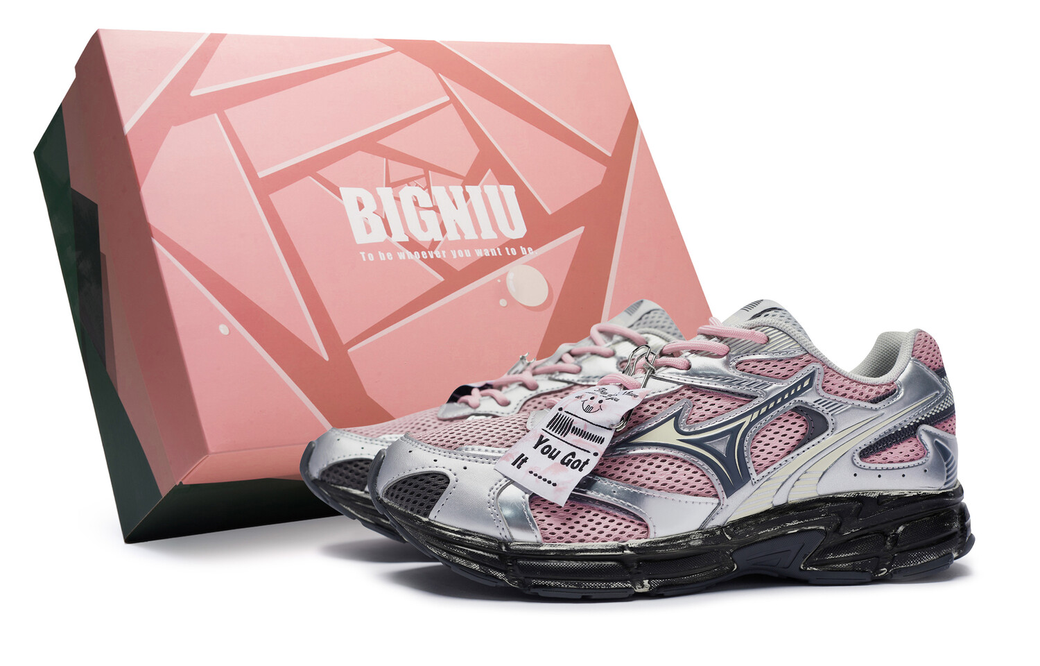 

Кроссовки Mizuno Speed 2K Lifestyle Shoes Unisex Low-top Silver Gray, розовый