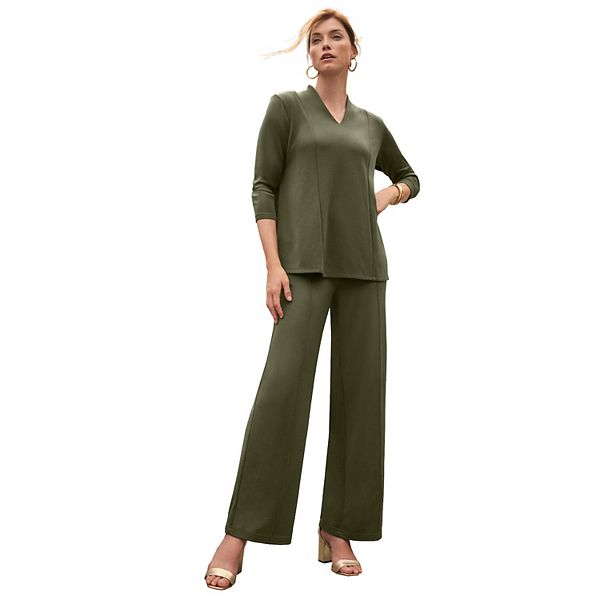 

Женская футболка с воротником A-line plus size Perfect Ease Jessica London