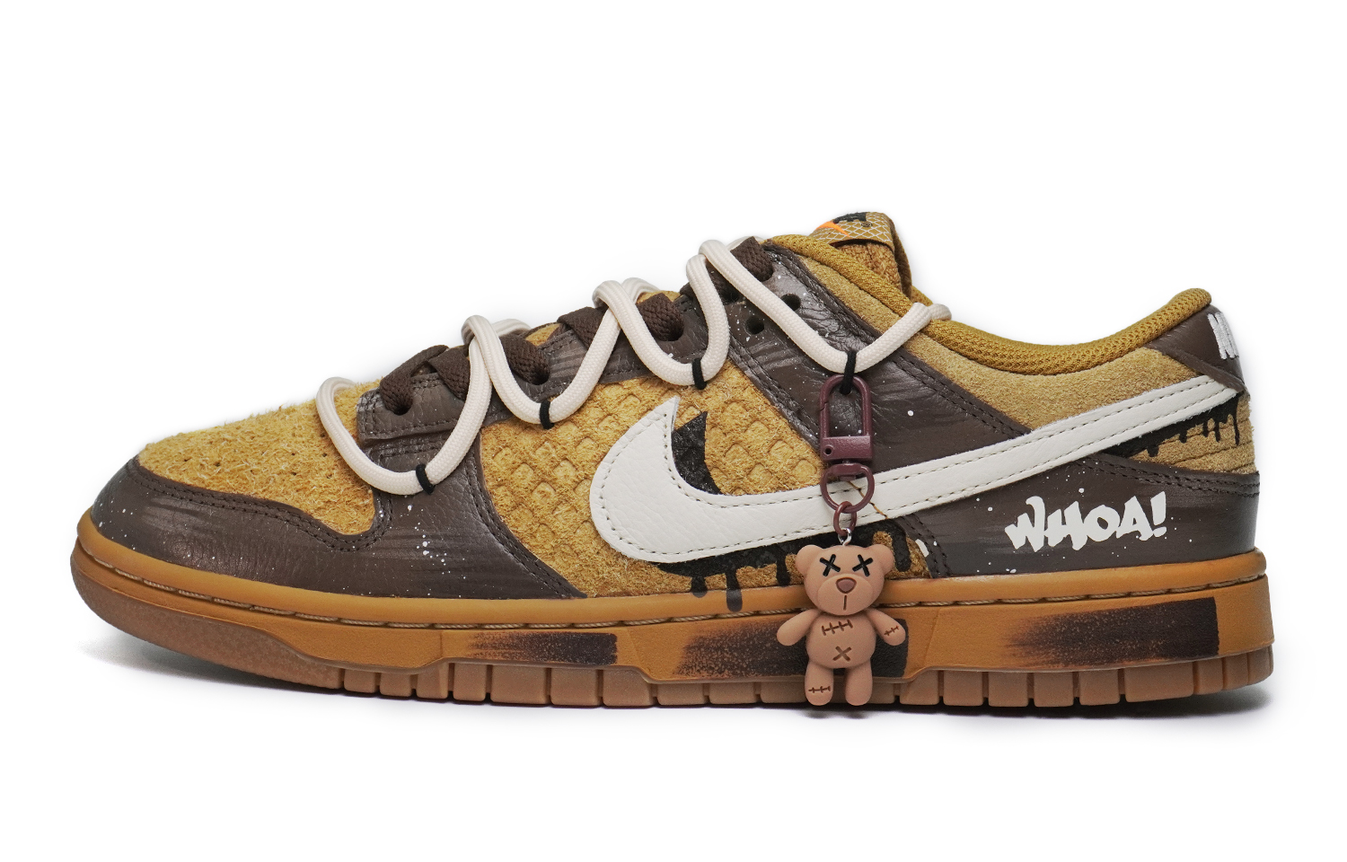 

Кроссовки Nike Dunk Skateboarding Shoes Men Low-top Brown/yellow, цвет Coffee