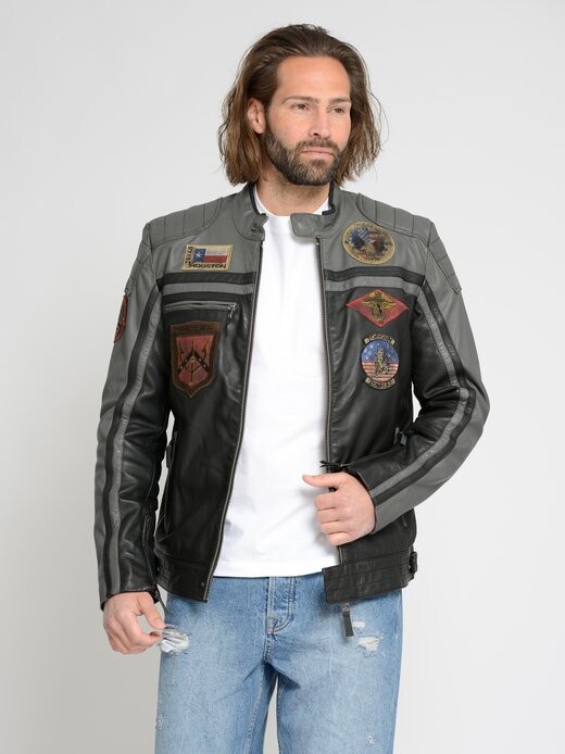 

Кожаный пиджак Topgun, черный