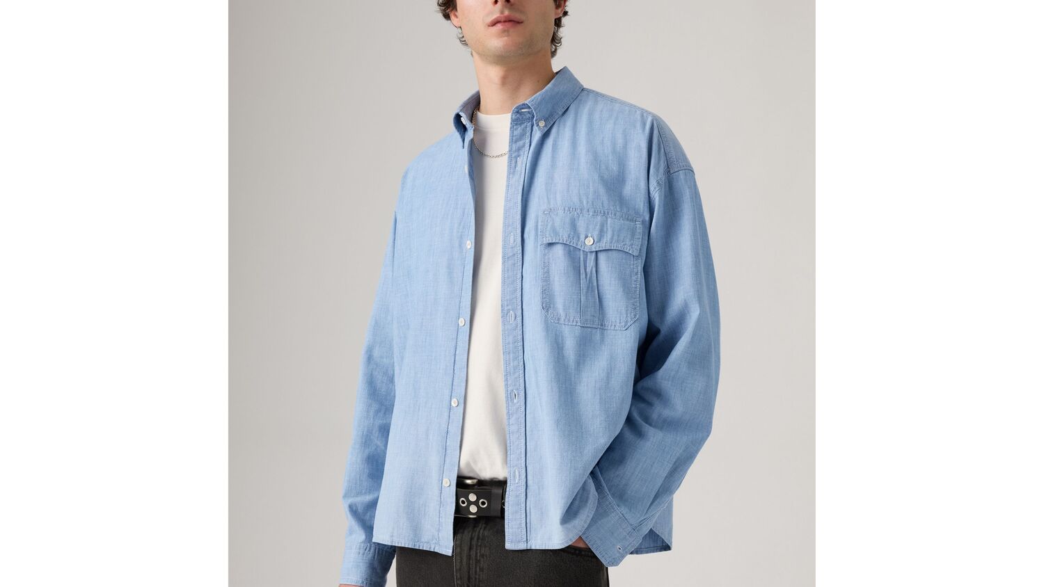 Рубашка свободного кроя Zandt Levi's, Charlie Light Chambray - Light Wash — фото 4