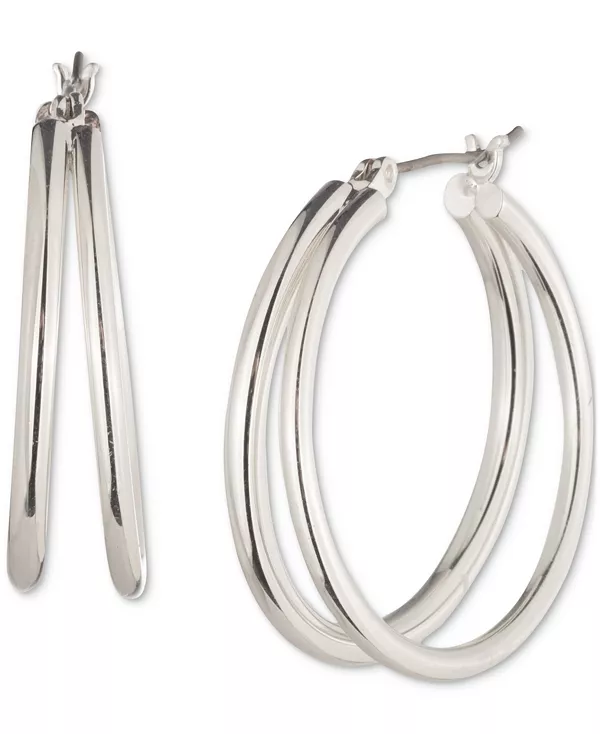 

Серьги-Кольца среднего размера, 1,2 дюйма Lauren Ralph Lauren, silver