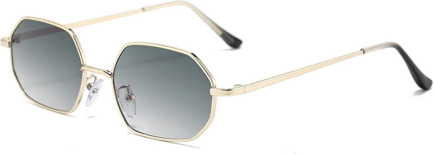 

Модные металлические многоугольные солнцезащитные очки для женщин и мужчин, золотистые, винтажные, неправильной формы, маленькие, ретро, ​​шестиугольные солнцезащитные очки mincl, C6