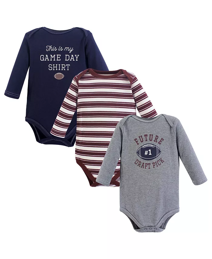 

Комплект из 3 предметов: боди Hudson Cotton с длинными рукавами для мальчиков Hudson Baby, серебряный