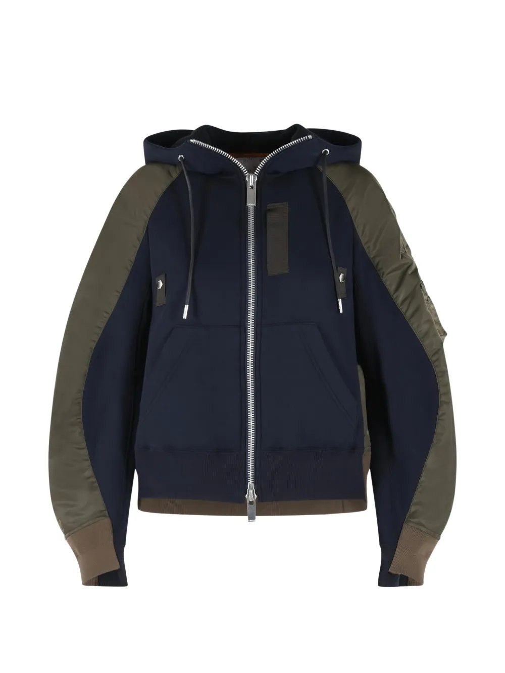 

Толстовка на молнии из ткани "губка" Sacai, синий