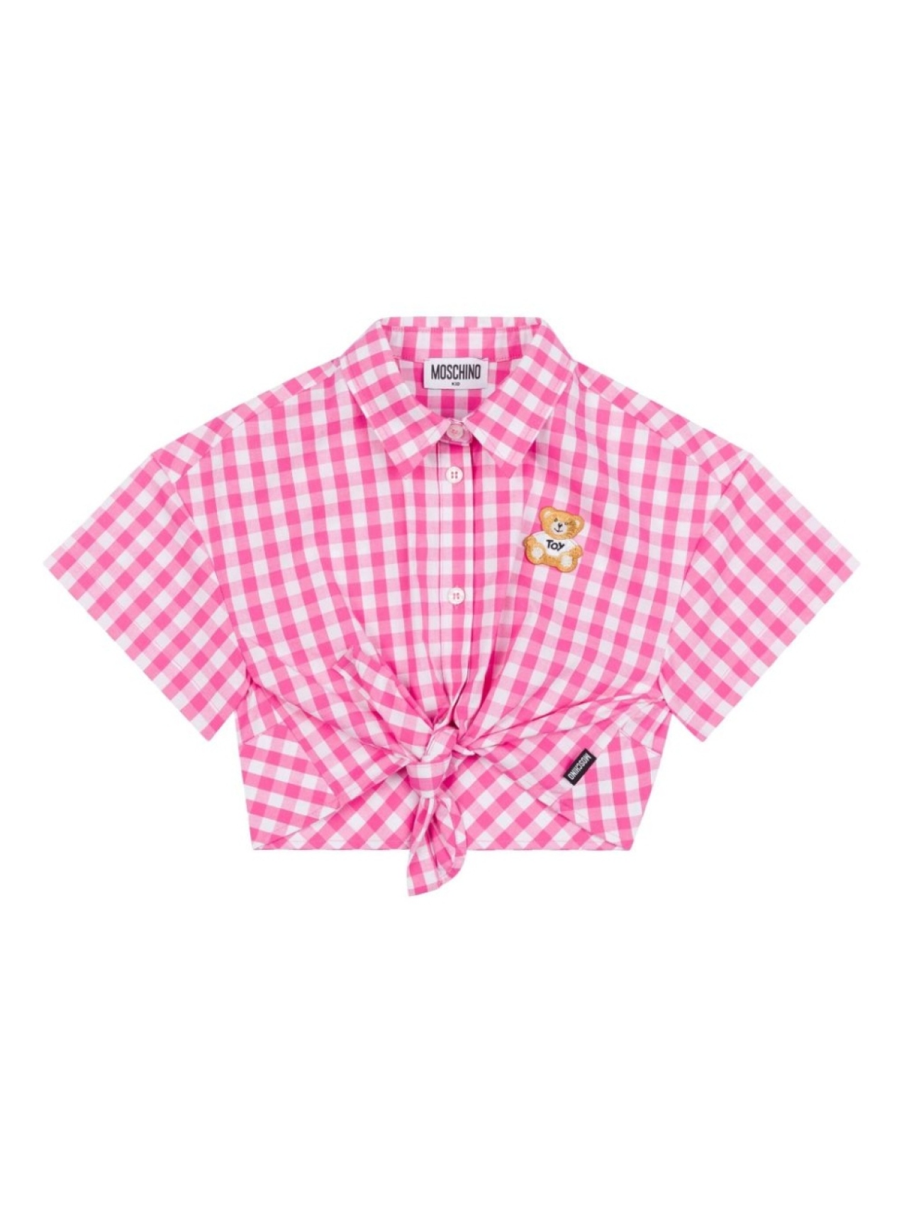 

Moschino Kids рубашка в клетку гингем, розовый