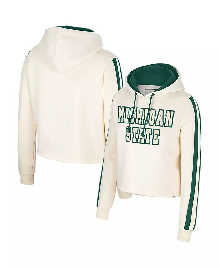 

Женская кремовая укороченная толстовка с капюшоном Michigan State Spartans Perfect Date Colosseum