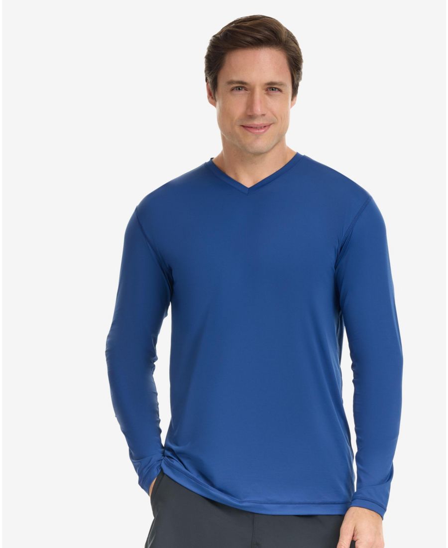 

Мужская футболка с V-образным вырезом и защитой от солнца UPF 50+ BloqUV, Navy