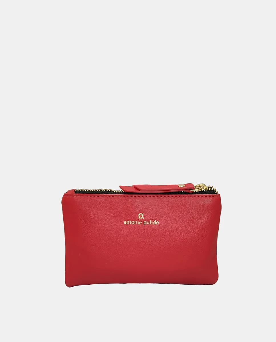 

Кожаный кошелек с бумажником и кошельком для монет Kayla Collection Antonio Pulido, красный