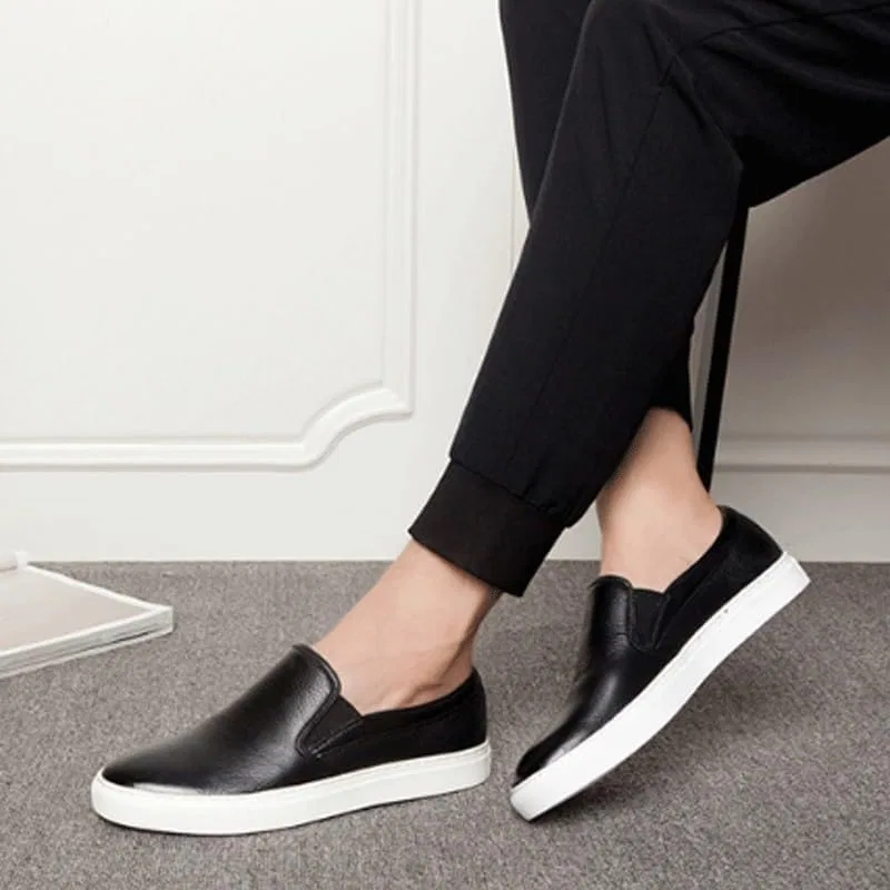 Туфли кожаные, повседневные, без бренда, модель Men's Casual Genuine Leather Flats Soft Driving Walking Loafer Shoes Fashion Comfort Luxury Soft, черный DHFIRUFSHLO — фото 3