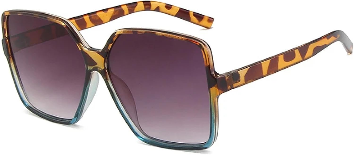 

Солнцезащитные очки в стиле ретро с крупной оправой для женщин и мужчин, роскошные, для летних путешествий, отдыха на природе, рыбалки, с защитой от УФ-излучения UV400 TKKTLLT, Flower Blue Gray