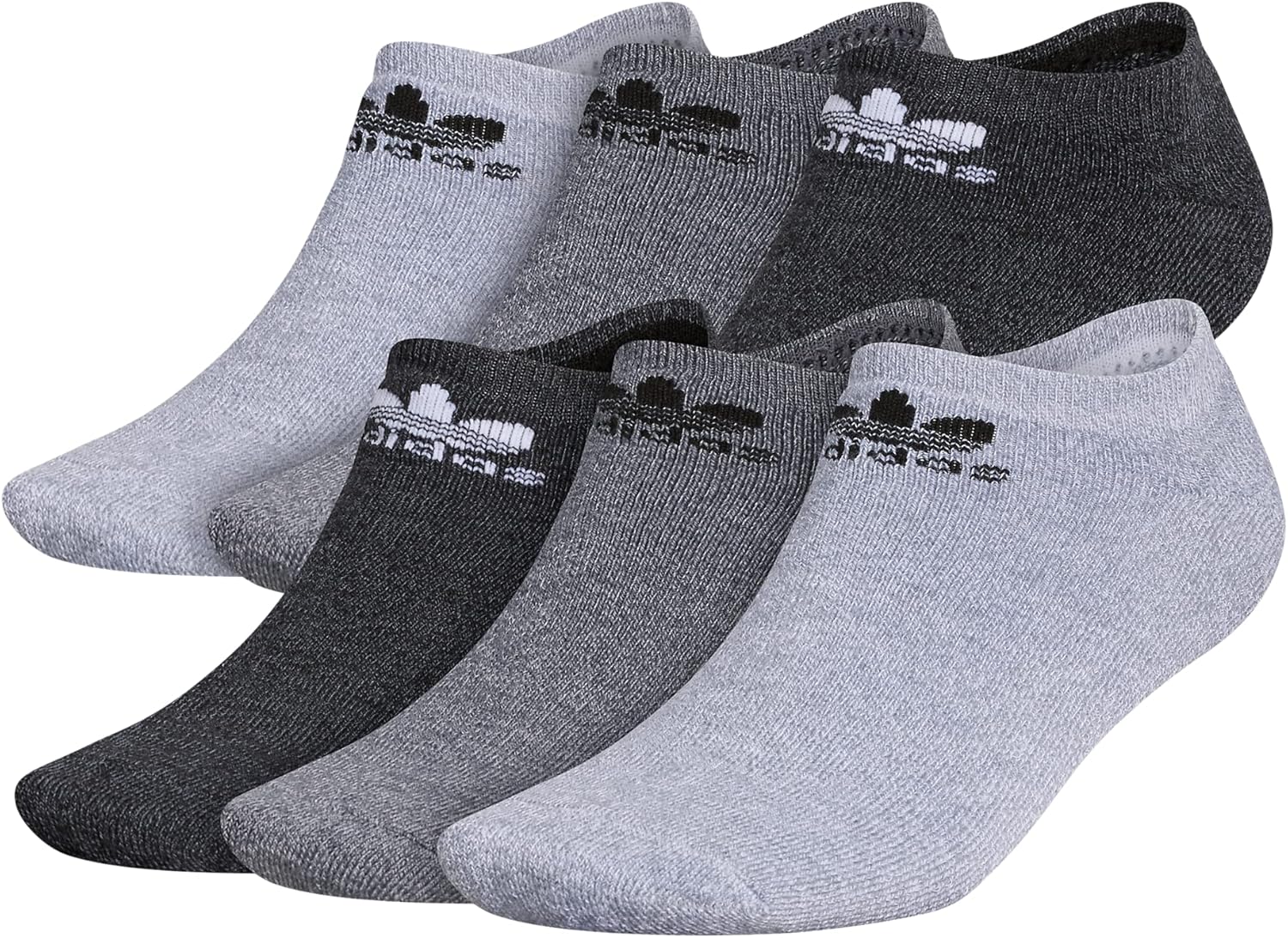 

Носки-невидимки Adidas Originals унисекс с трилистником (6 пар), Grey/Onix Grey/Black