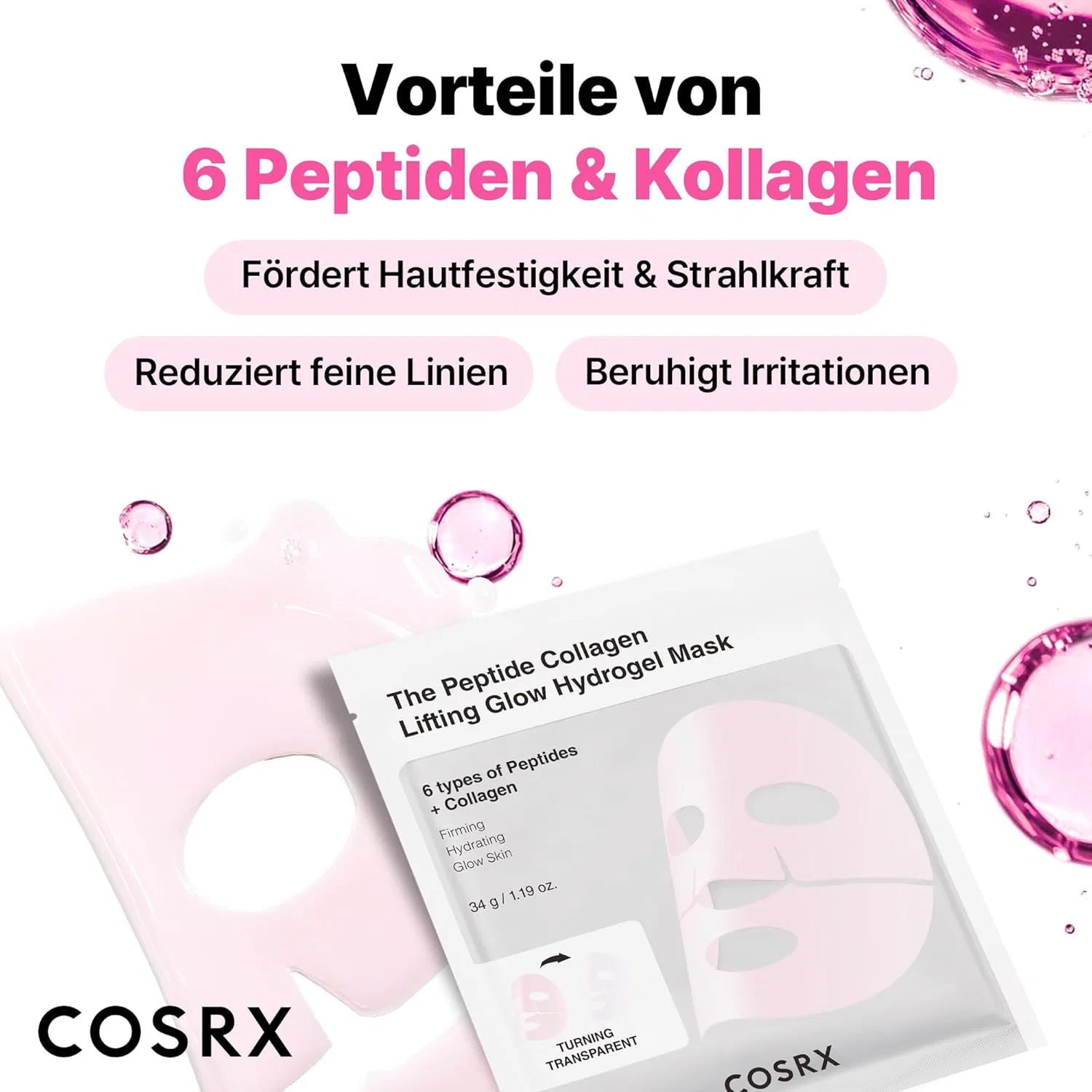 Набор Cosrx — Гидрогелевых масок для лица с коллагеном и пептидами от , Peptide Collagen — фото 4