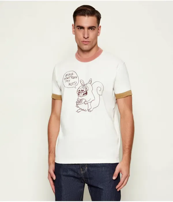 Футболка slim fit Dsquared2, экрю