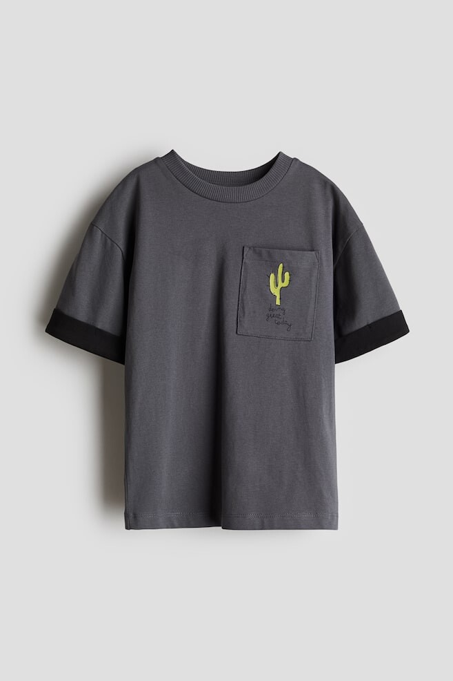 

Хлопковая футболка с принтом H&M, серый