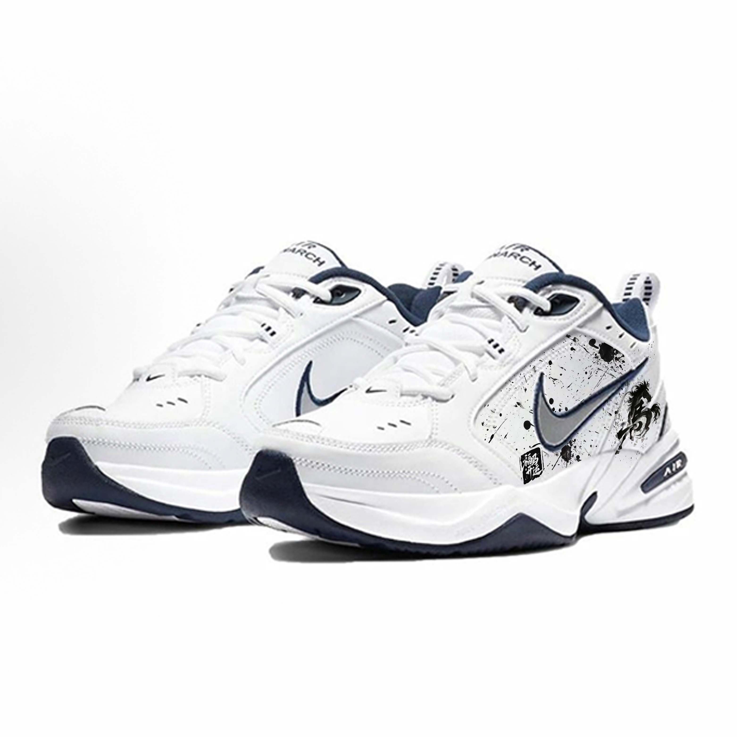 Nike Кроссовки Air Monarch 4 Low top Chunky Unisex White Blue — фото 4