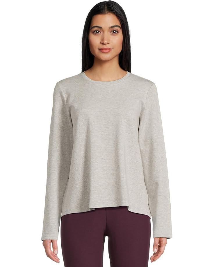 

Женская полосатая уютная махровая водолазка Eileen Fisher, Dark Pearl