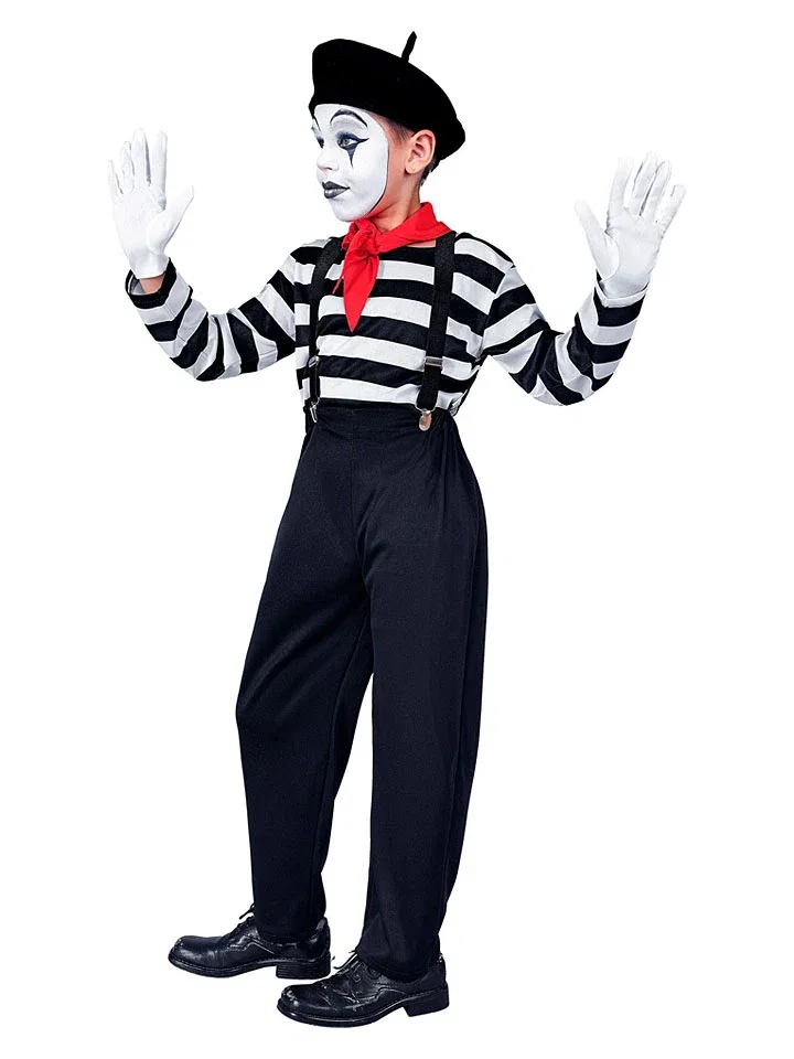 Костюм 6 предметов Pantomime Carnival Party, черный/белый/красный — фото 3